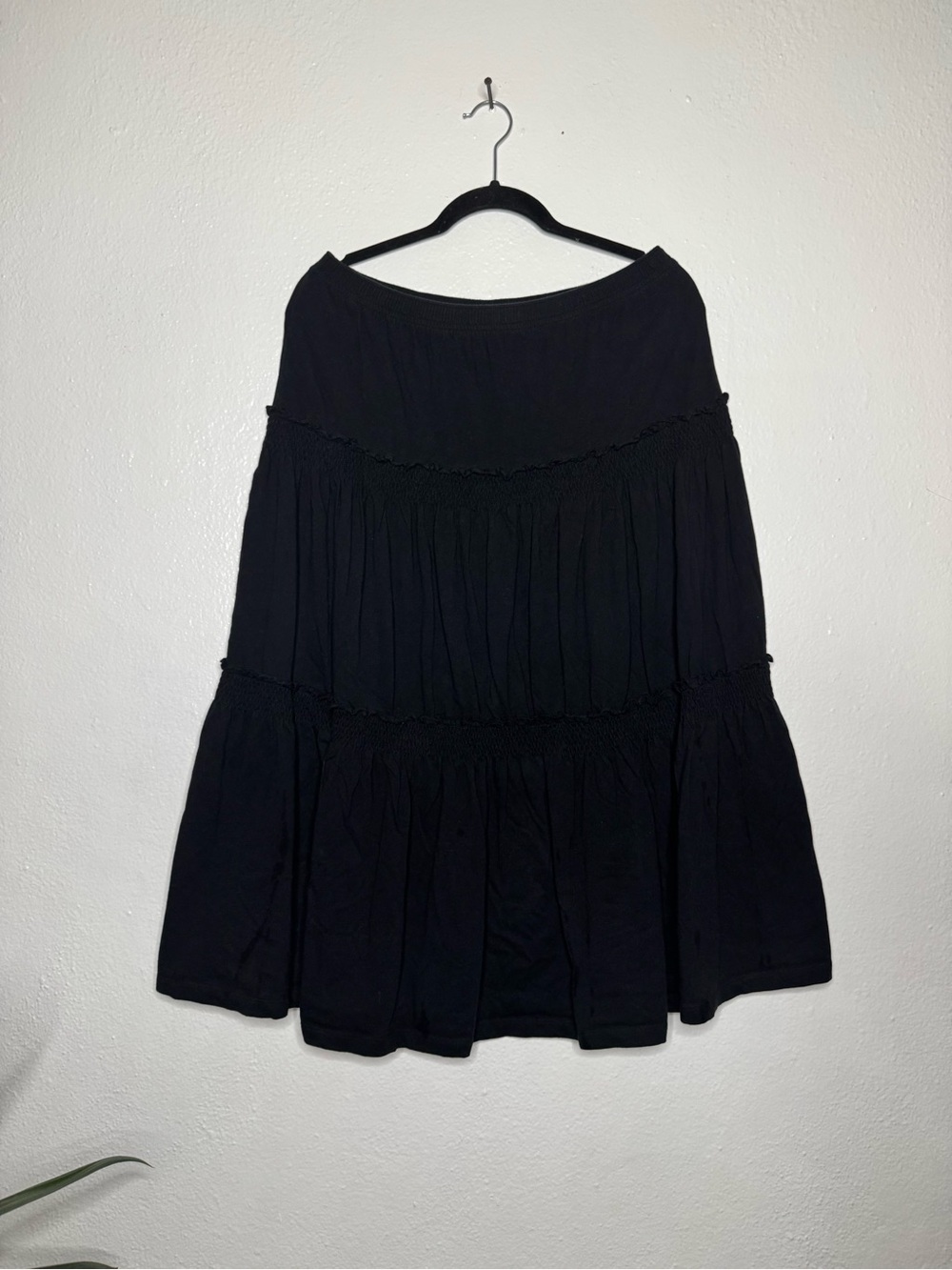 Classic Elements - Black Tiered A-Line Midi Skirt - Picture 2 of 7